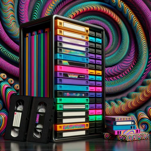 Image of Retro VHS Cassette Rack