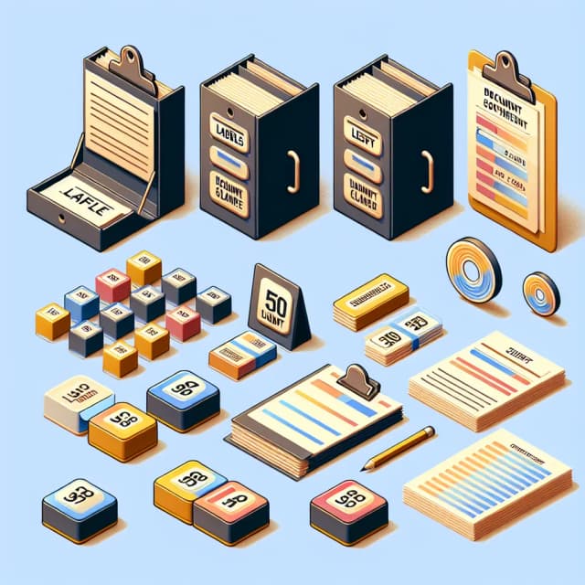 Image of Corporate Isometric Labels and Document Holder