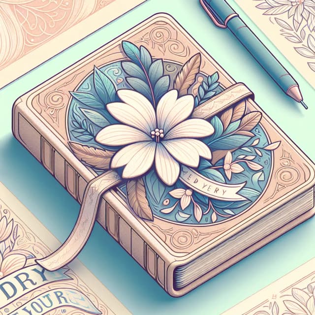 Image of Hand-Lettered Journal with Ribbon