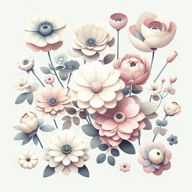Image of Pastel Isometric Flower Greeting Card