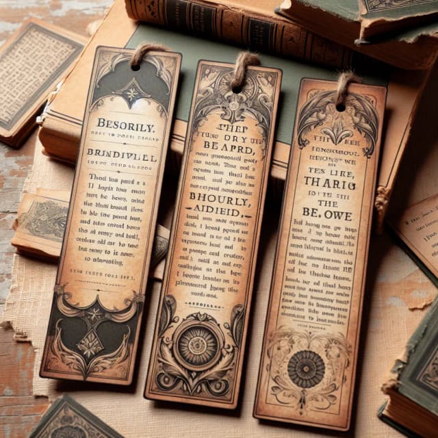 Image of Vintage Bookmark Set with Quotes
