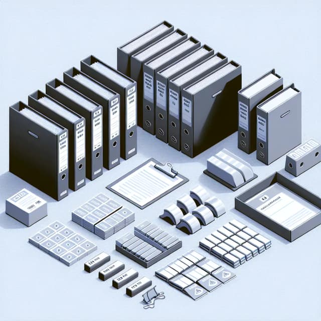 Image of Corporate Isometric File Set: Folders, Binders, Labels, Holders