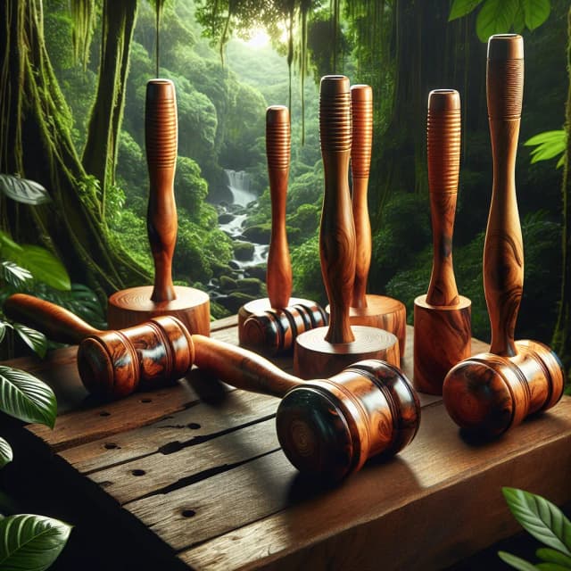 Image of Handcrafted Wooden Mallet Set